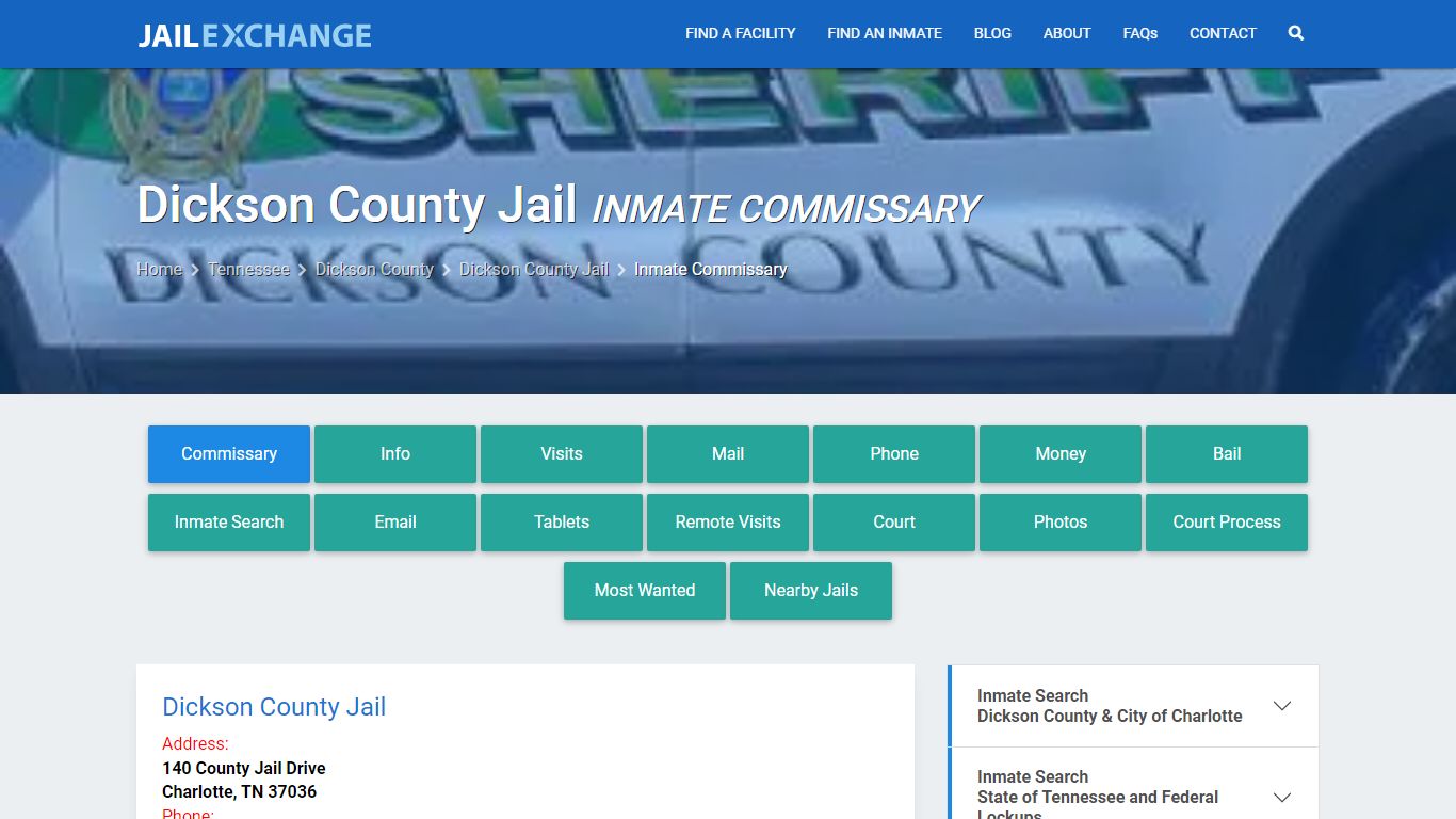 Inmate Commissary, Care Packs - Dickson County Jail, TN