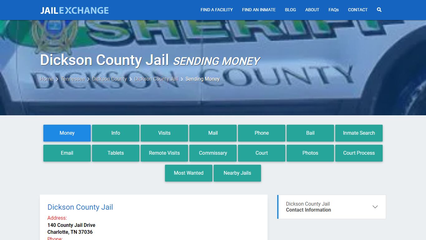Send Money to Inmate - Dickson County Jail, TN - Jail Exchange
